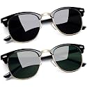 Joopin Half Frame Sunglasses UV Protection Vintage Browline Sun Glasses