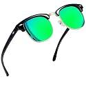 Joopin Half Frame Sunglasses UV Protection Vintage Browline Sun Glasses