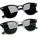 Joopin Half Frame Sunglasses UV Protection Vintage Browline Sun Glasses