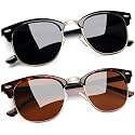 Joopin Half Frame Sunglasses UV Protection Vintage Browline Sun Glasses