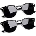 Joopin Half Frame Sunglasses UV Protection Vintage Browline Sun Glasses
