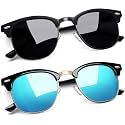 Joopin Half Frame Sunglasses UV Protection Vintage Browline Sun Glasses