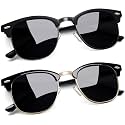 Joopin Half Frame Sunglasses UV Protection Vintage Browline Sun Glasses