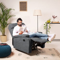 Jordyblue Alonso 3R Rocking Revolving Fabric Manual Rocker Recliner