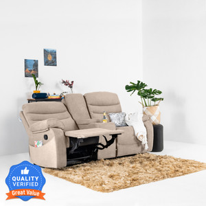 jordyblue jamie with console 2 seater fabric manual recliner