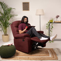 Jordyblue Jamie Fabric Manual Recliner (Finish Color - Maroon, DIY(Do-It-Yourself))