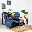Jordyblue Jamie Without Console 2 Seater Fabric Manual Recliner
