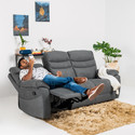 Jordyblue Jamie Without Console 3 Seater Fabric Manual Recliner