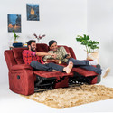 Jordyblue Marvin With Console 2 Seater Fabric Manual Recliner (Finish Color - Red With Console, DIY(Do-It-Yourself))