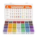 JOREST 360Pcs Car Fuse Assortment Kit, 160 Mini Blade Fuses Automotive + 90 Standard Auto Fuses + 50 Micro Fuse + 60 Micro2 – for RV/Truck/Motorcycle(2A 3A 5A 7.5A 10A 15A 20A 25A 30A 35A 40A)