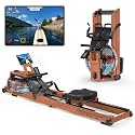 JOROTO Water Rowing Machines for Home, Foldable Rowing Machine with 400LBS Weight Capacity, Dedicated Monitor & Bluetooth APP, Large Water Tank & Comfortable Seat for Immersive Water Rower