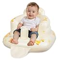 JOSEN Inflatable Seat for Babies 3 Months & Up, Baby Floor Seat Learn to Sit Up, Portable Infant Feeding Shower Chair, Blow Up Baby Chair with Built-in Air Pump - Giraffe