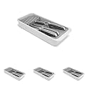 Joseph Joseph DrawerStore 2-Tier Knife Kitchen Drawer Organizer, Holds up to 11 Knives, Disassembles for Easy Cleaning, Recycled Plastic, Compact (Pack of 4)