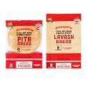 Joseph's 2-Pack Value Variety Bundle, Flax Oat Bran Whole Wheat Lavash Bread (4 Lavash Squares Total) and Pita Bread (6 Pita Loaves Total), Fresh Baked