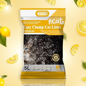joshmatic 5l cat litter pack of 1  lemon scent easy clump bentonite with activated carbon odor control 90 dust-free antibacterial multi-cat super absorbent non-toxic fast clumping litter