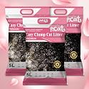 Joshmatic 5L Cat Litter Pack of 3 | Baby Powder Easy Clump Bentonite with Activated Carbon, Odor Control, 90% Dust-Free, Antibacterial, Multi-Cat, Super Absorbent, Non-Toxic, Fast Clumping Litter