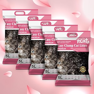 joshmatic 5l cat litter pack of 4  baby powder easy clump bentonite with activated carbon odor control 90 dust-free antibacterial multi-cat super absorbent non-toxic fast clumping litter