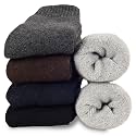 Josnown Mens Thermal Wool Blend Socks 5 Pairs Warm Winter Socks 7-12/12-15