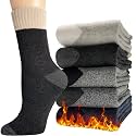 Josnown Mens Thermal Wool Blend Socks 5 Pairs Warm Winter Socks 7-12/12-15