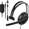 Joso Wired Headset with Mic, Dual Ear Headset for PS5/PS4/Xbox/Switch/PC/iPad/Mac/Tablet with with USB C &amp; USB-A Adapter - Chat Headphone, Business, Coach, Gaming, Working