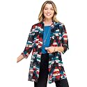 Jostar Women's Mesh Jacket Cardigan - 3/4 Sleeve Sheer Lightweight Open Front Princess Soft Drape Knit Sweater