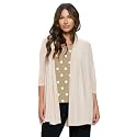 Jostar Women's Mesh Jacket Cardigan - 3/4 Sleeve Sheer Lightweight Open Front Princess Soft Drape Knit Sweater