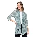 Jostar Women's Mesh Jacket Cardigan - 3/4 Sleeve Sheer Lightweight Open Front Princess Soft Drape Knit Sweater