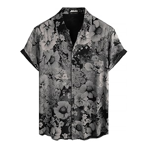 JOTOOK Mens Hawaiian Shirt Short Sleeve Button