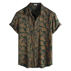 JOTOOK Mens Hawaiian Shirt Short Sleeve Button