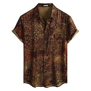 JOTOOK Mens Hawaiian Shirt Short Sleeve Button