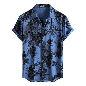 JOTOOK Mens Hawaiian Shirt Short Sleeve Button