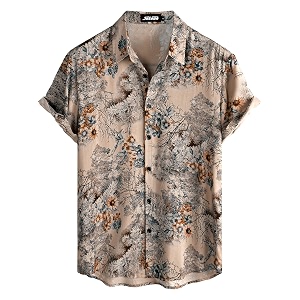 JOTOOK Mens Hawaiian Shirt Short Sleeve Button