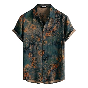 JOTOOK Mens Hawaiian Shirt Short Sleeve Button