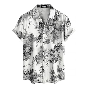 JOTOOK Mens Hawaiian Shirt Short Sleeve Button