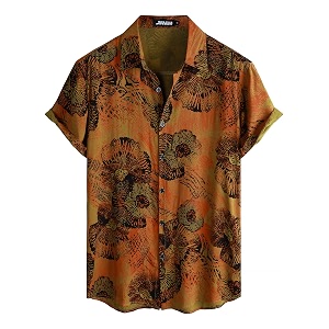 JOTOOK Mens Hawaiian Shirt Short Sleeve Button