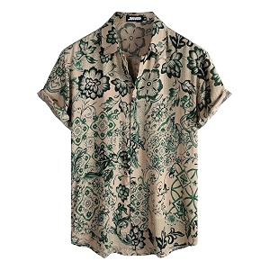 JOTOOK Mens Hawaiian Shirt Short Sleeve Button