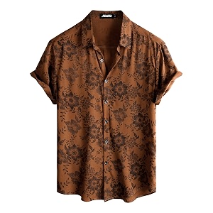 JOTOOK Mens Hawaiian Shirt Short Sleeve Button