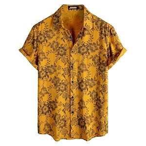 JOTOOK Mens Hawaiian Shirt Short Sleeve Button