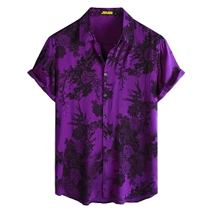 JOTOOK Mens Hawaiian Shirt Short Sleeve Button