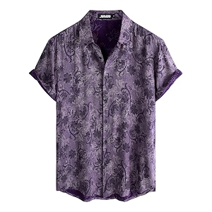 JOTOOK Mens Hawaiian Shirt Short Sleeve Button