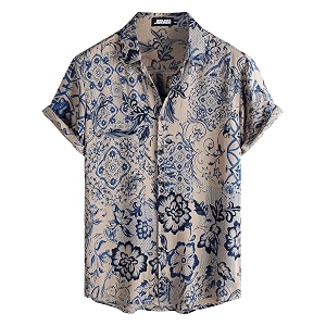 JOTOOK Mens Hawaiian Shirt Short Sleeve Button