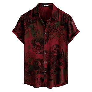 JOTOOK Mens Hawaiian Shirt Short Sleeve Button