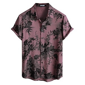 JOTOOK Mens Hawaiian Shirt Short Sleeve Button