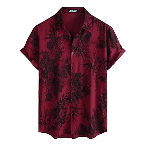 JOTOOK Mens Hawaiian Shirt Short Sleeve Button
