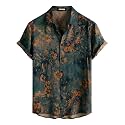 JOTOOK Mens Hawaiian Shirt Short Sleeve Button