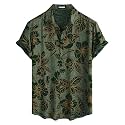 JOTOOK Mens Hawaiian Shirt Short Sleeve Button