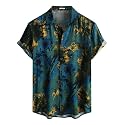 JOTOOK Mens Hawaiian Shirt Short Sleeve Button