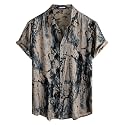 JOTOOK Mens Hawaiian Shirt Short Sleeve Button