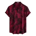 JOTOOK Mens Hawaiian Shirt Short Sleeve Button