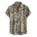 JOTOOK Mens Hawaiian Shirt Short Sleeve Button